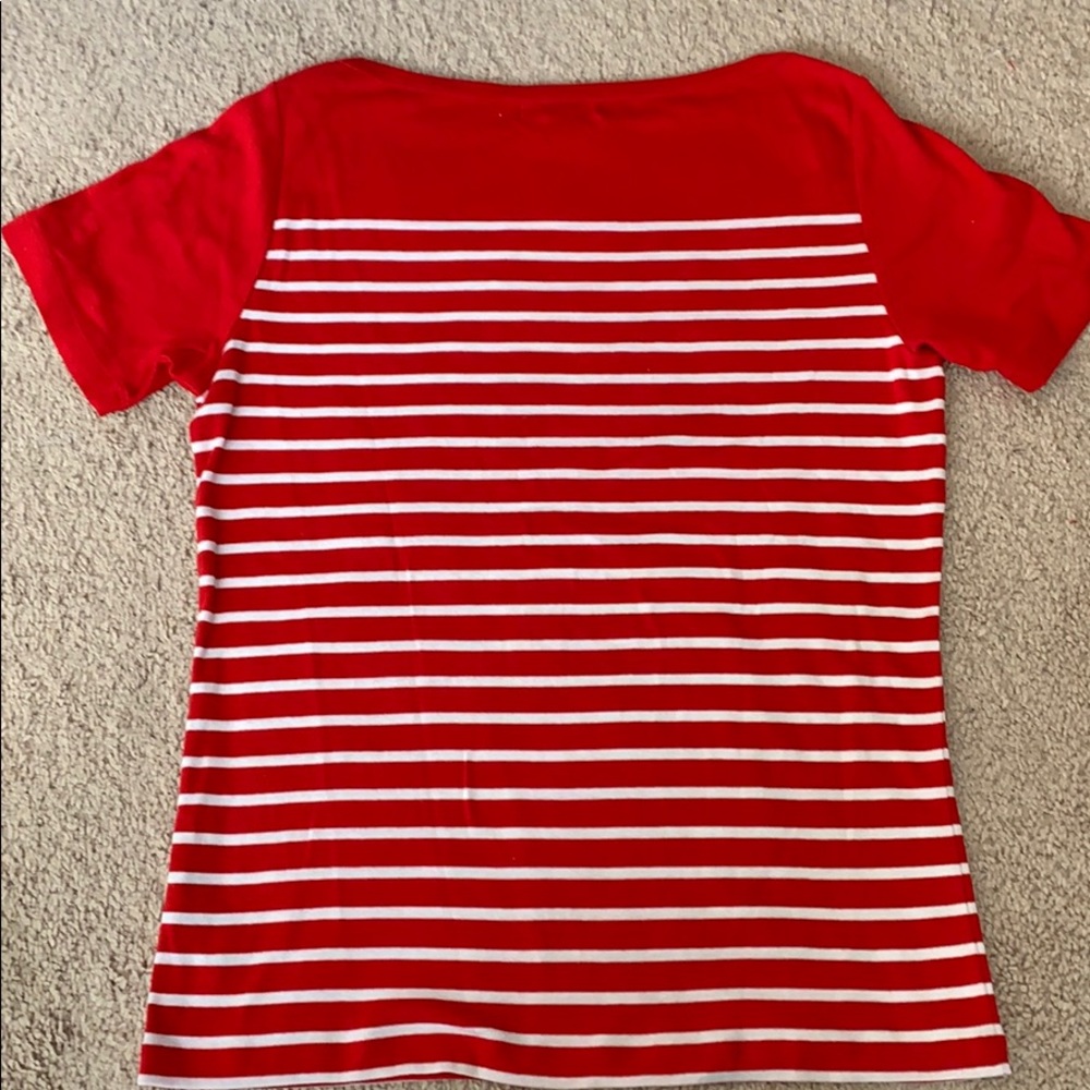 Ladies Ralph Lauren red/white stripe top - Picture 4 of 4